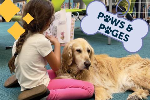 Paws & Pages: a young girl reads a story to a calm dog