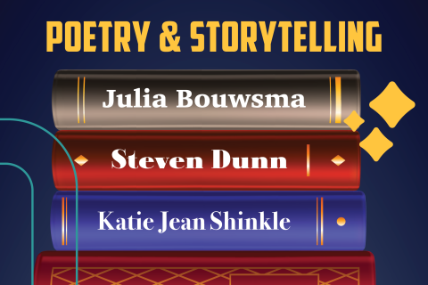 image of book stack with authors' names on the spines