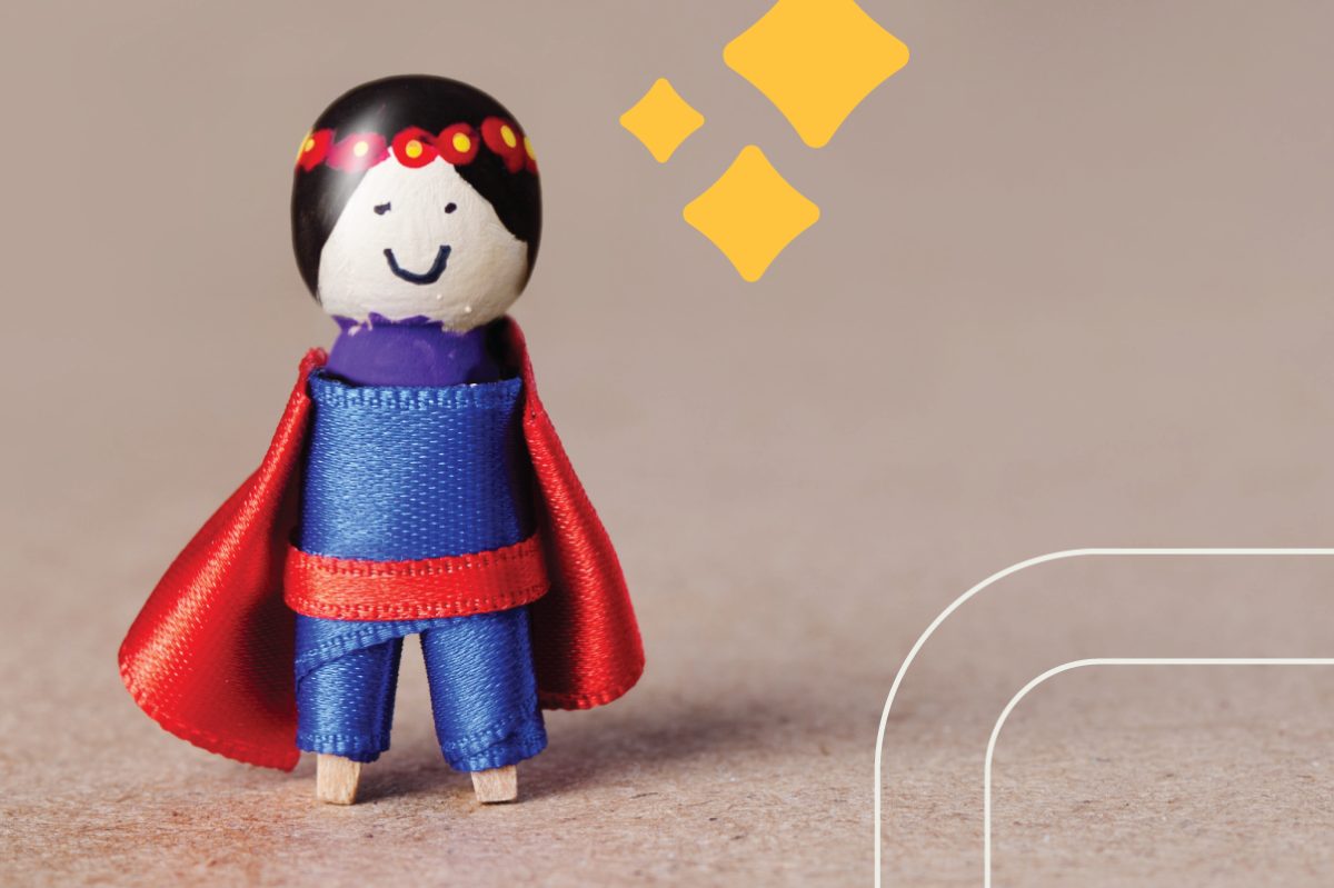 superhero doll made from a clothespin